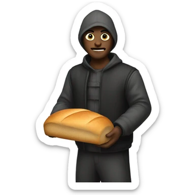 a thief with bread sticker