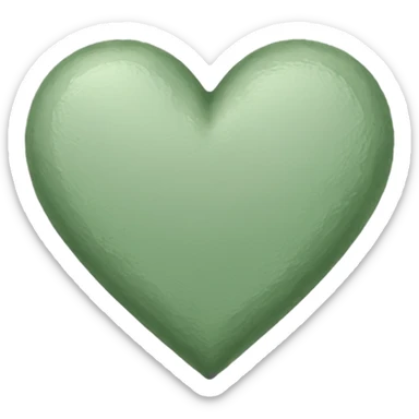 sage green heart, hand drawn, sketched sticker