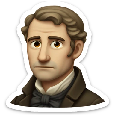 sad, white man 1800s, worker, 30years old sticker