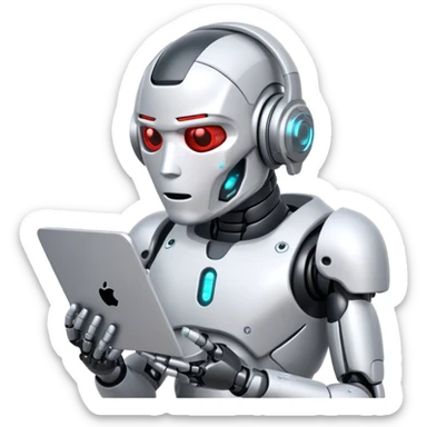 cyborg searching data sticker