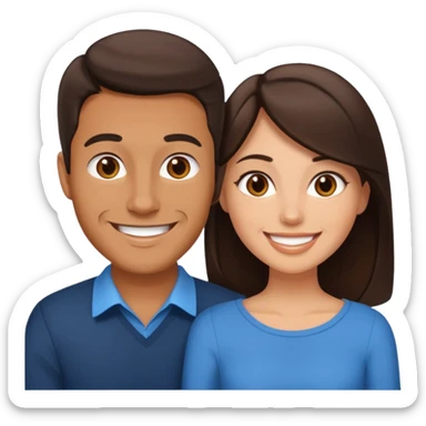 A man in love with his beautiful brunette fiancé  sticker