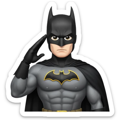 Batman military salute with black gloves  sticker