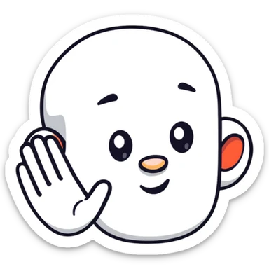 Person pointing to ear, deaf individual sticker