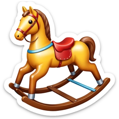 Gradient colored rocking horse toy sticker