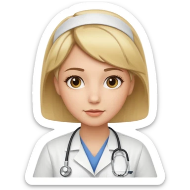 Hot nurse blonde wild short hair, Brown-blonde highlights 
 sticker