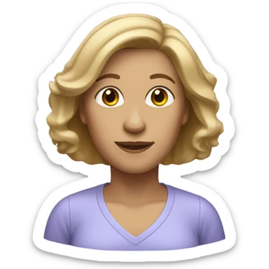 55 year old female with shoulder length dark blonde hair sticker