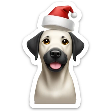 Black Labrador wearing a Santa hat  sticker
