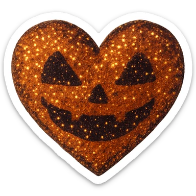  glitter halloween heart, remove background sticker