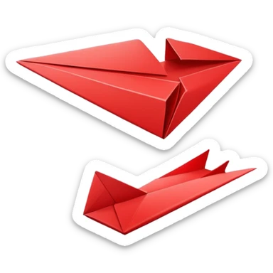  heart and a paper airplane flying nearby sticker