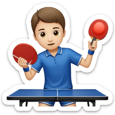 A boy playing table tennis sticker