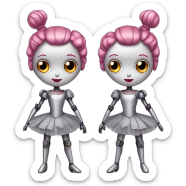 twins ballerinas robots atomic heart sticker