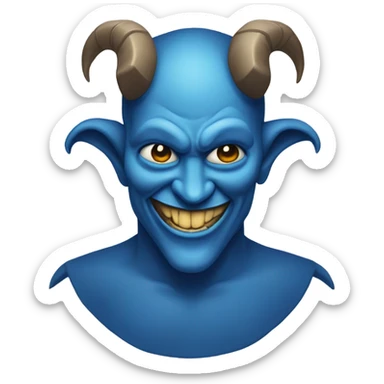 Blue Satan on a Tshirt  sticker