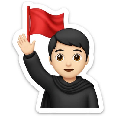 Red flag with black manji on it sticker