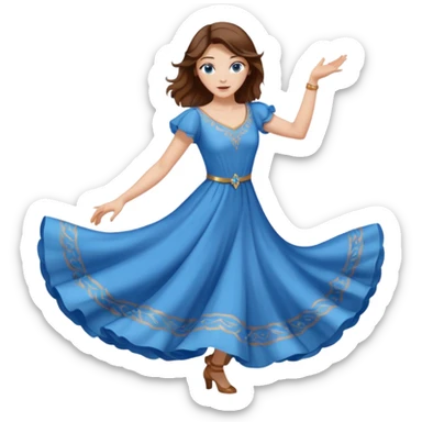 Eine weibliche Person die tanzt  mit blauen Augen und braunen Haaren sticker