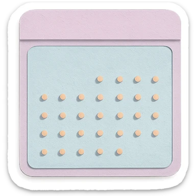 soft pastel cozy calendar box with delicate dotted lines for bullet journal sticker