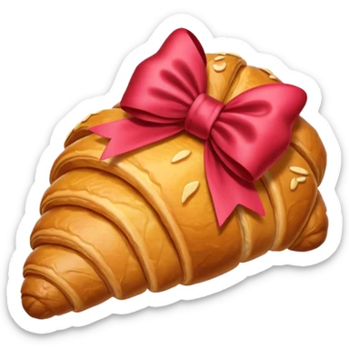 croissant with bow  sticker
