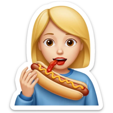 hotdog in mouth sticker