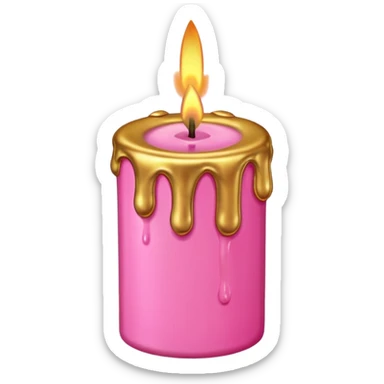 pink with melting gold wax candle sticker
