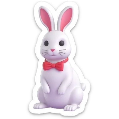 white rabbit sticker