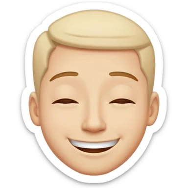 Happy, very relaxed face with half-closed eyes and a goofy grin sticker