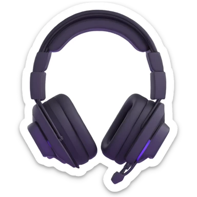 futuristic gaming headset server logo sticker