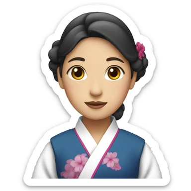 a woman in a hanbok sticker