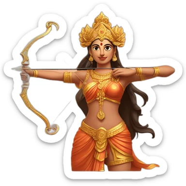 Lord Ram with his bow and arrow along with his wife Sita sticker