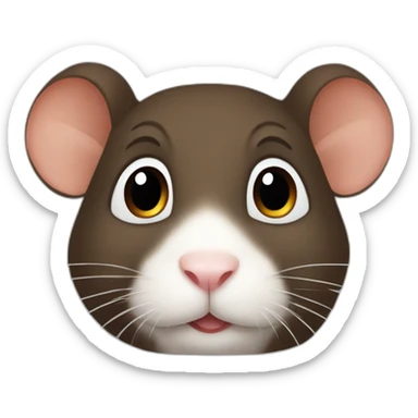 dark brown gerbil with white belly sticker