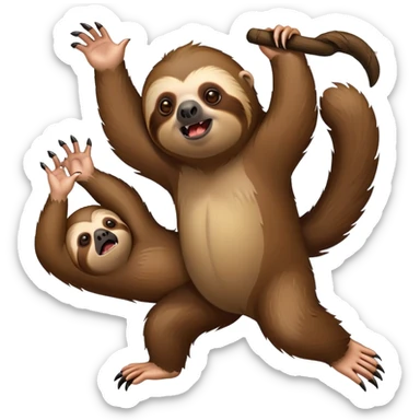 Sloth killing a monkey  sticker