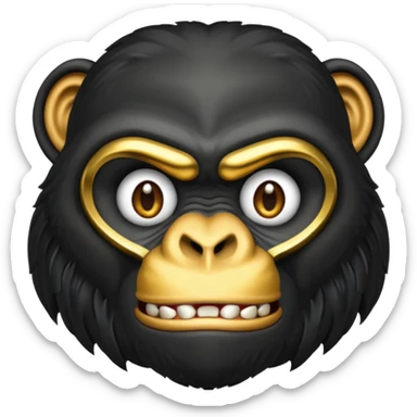 Gorilla with all gold teeth sticker