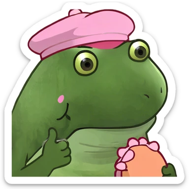 Pink palm puff sticker