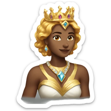 Una leona con corona de diamentes y rubíes  sticker