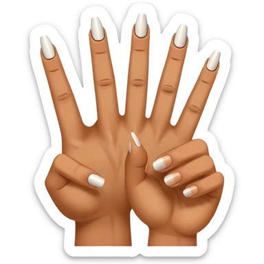 index and thumb fingers hitting the tip with nails sticker