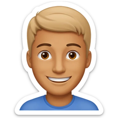 men saying a name sticker