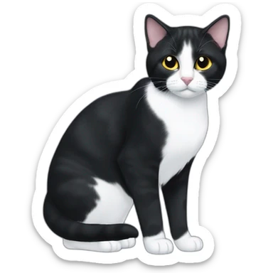A domestic short hair chat with black furr sticker