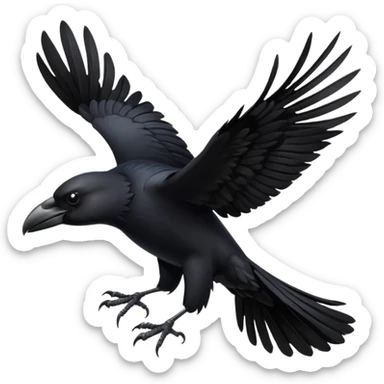 crow flying sticker