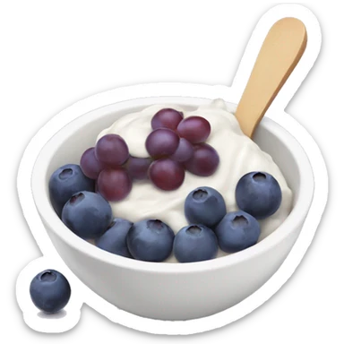 yoghurt bowl with grapes and blueberries sticker