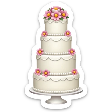 white wedding cake sticker