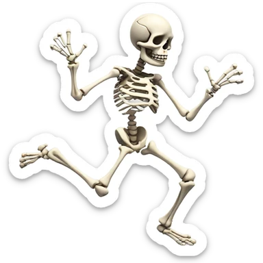 Dancing skeleton sticker
