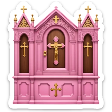 make a catholic confessional with very girly pink tones. sticker