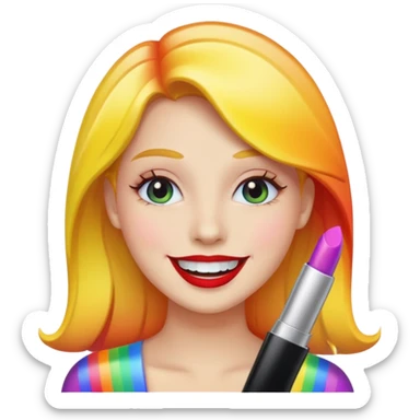 Rainbow kisses sticker
