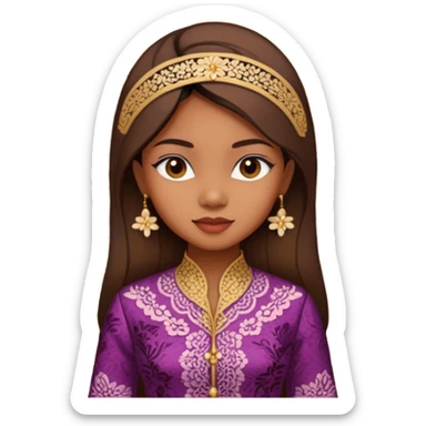 create an indonesian tropical girl wearing kebaya sticker