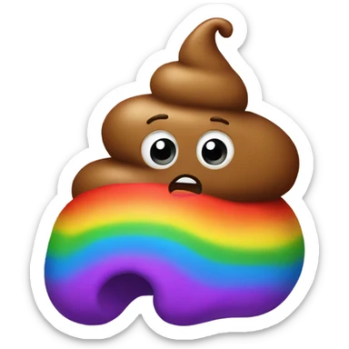 Rainbow poop sticker