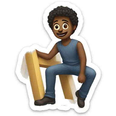 Seth on a ladder sticker