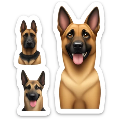 malinois dog and german shepherd dog sticker