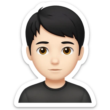 really white boy with black hair sticker