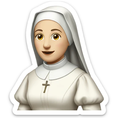 19th century english nun white dress sticker