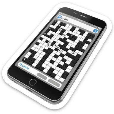 Black and White Crossword on smartphone display sticker