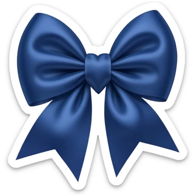 Navy blue heart bow sticker