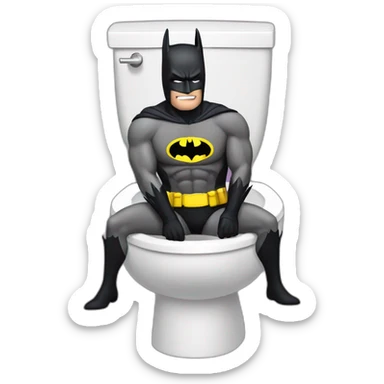 Batman pooping on the toilet sticker